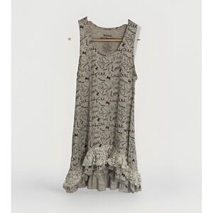 Disney Parks Minnie Mouse Ruffle Lace Tank Top Gray Women Medium